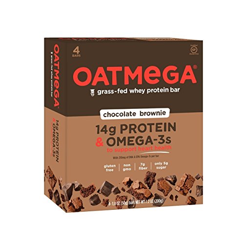 Oatmega Protein Bar, Chocolate Brownie, 1.8 ounce, 4 Count