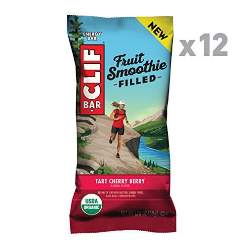 Clif Fruit Smoothie Filled – Organic Energy Bar – Tart Cherry Berry – (1.76 Ounce Protein Snack Bar, 12 Count)