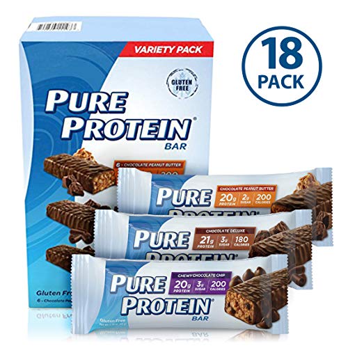 Pure Protein Bars, Healthy Snacks to Support Energy, Variety Pack, 1.76 oz, 18 Count
